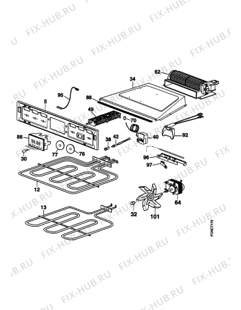 Взрыв-схема плиты (духовки) Electrolux EOB894W1 - Схема узла Electrical equipment